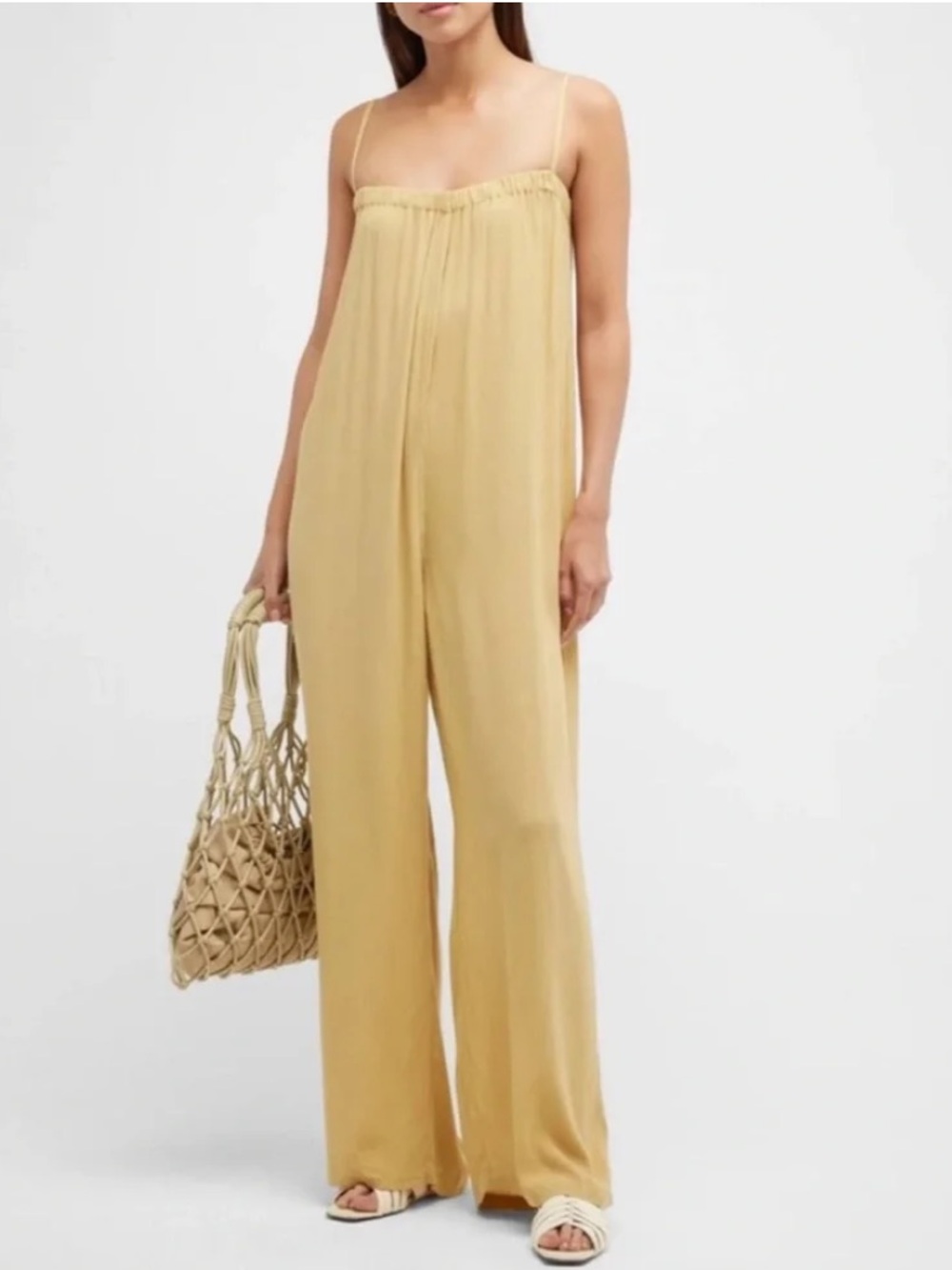 WeWoreWhat Golden‎ Yellow Wide-Leg Pull-On Cami Jumpsuit